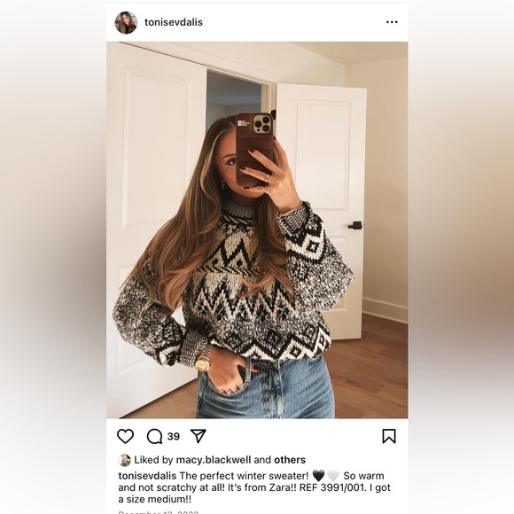 NWT! ZARA jacquard knit sweater - Picture 2 of 5